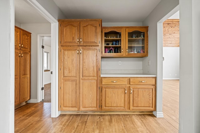 kitchen with light hardwood / wood-style flooring