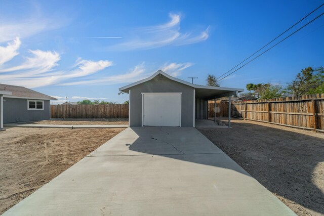 exterior space featuring a carport