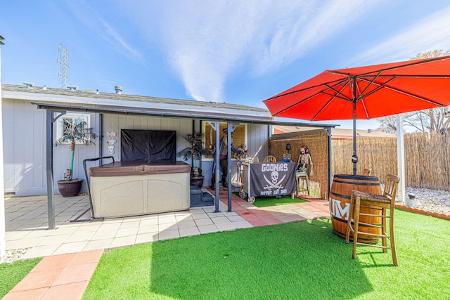 view of patio with fence