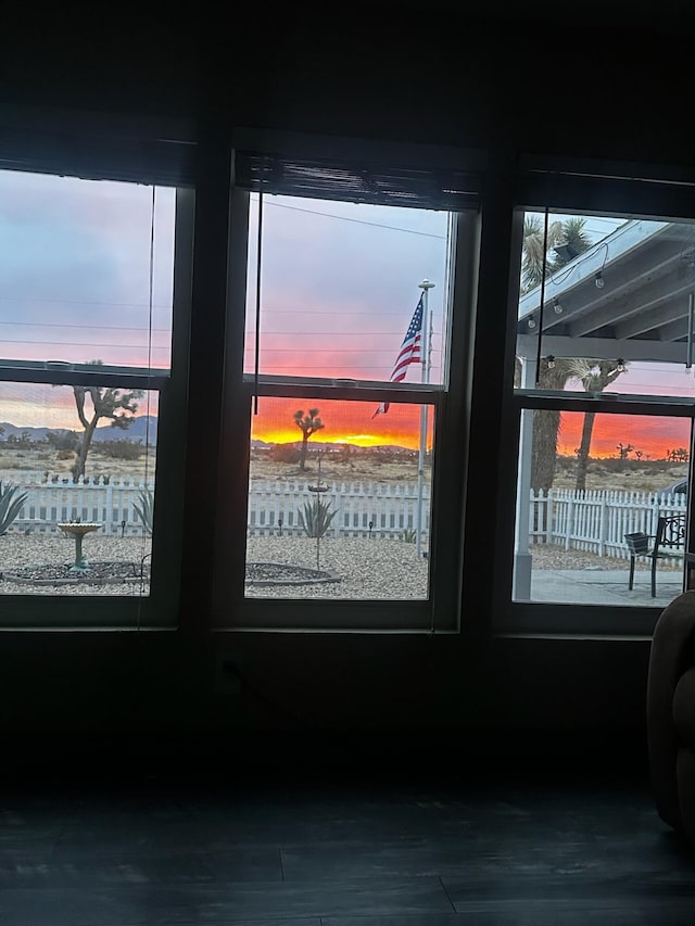 room details featuring a water view