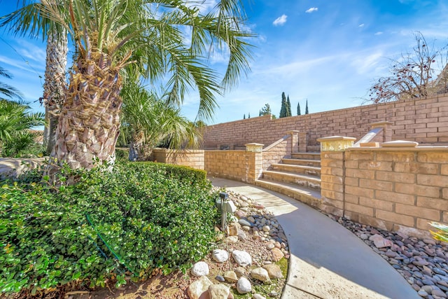 view of yard featuring fence