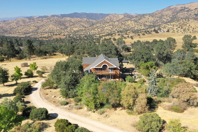 aerial view featuring a mountain view