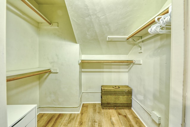 spacious closet with light wood-type flooring