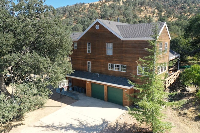 exterior space featuring a garage