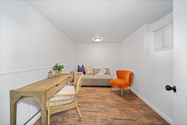 interior space with wood finished floors