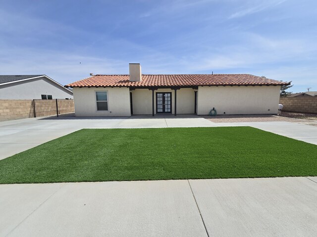 view of yard with a fenced backyard and a patio area