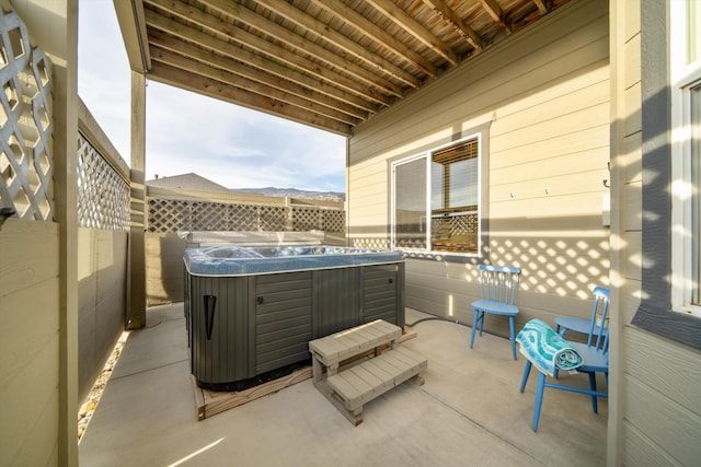 23831 Lakeview Dr, Tehachapi, CA 93561 - view of patio / terrace with a hot tub