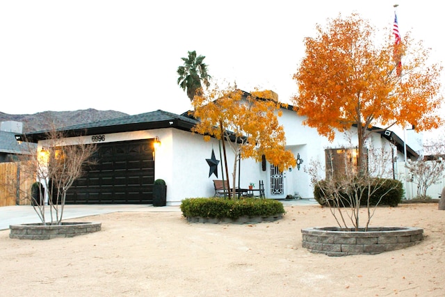 exterior space featuring a garage