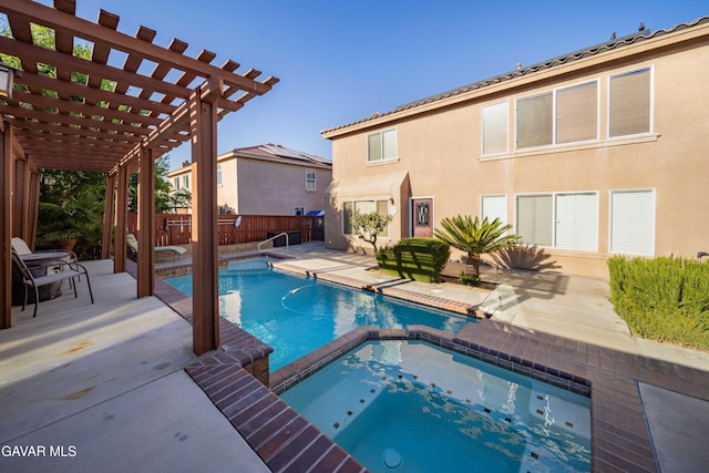 37331 E 57th St, Palmdale, CA 93552 - view of pool with a pergola, a patio, and a pool with connected hot tub