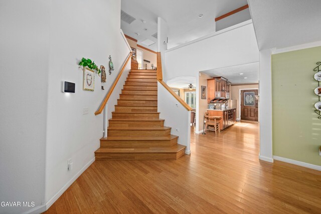 37331 E 57th St, Palmdale, CA 93552 - stairway with wood finished floors and baseboards