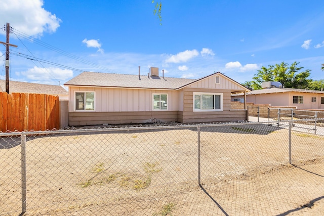 view of single story home