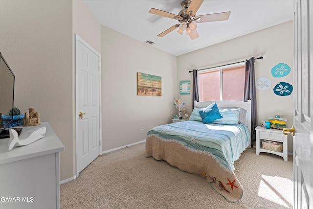 4148 Sungate Dr, Palmdale, CA 93551 - bedroom featuring light colored carpet and a ceiling fan