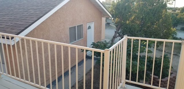 view of home's exterior featuring a balcony