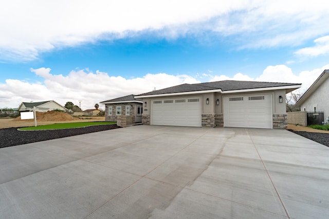 view of front of house with a garage