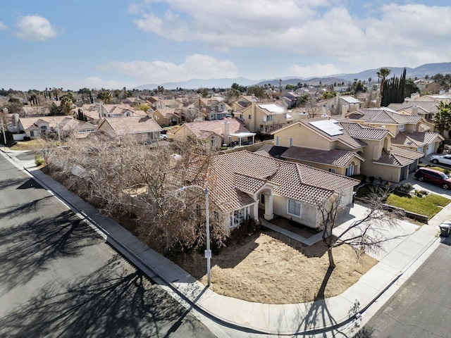 aerial view with a mountain view