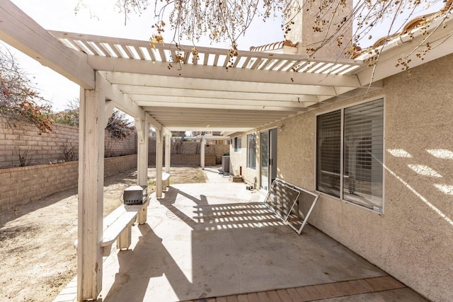 view of patio / terrace featuring a pergola