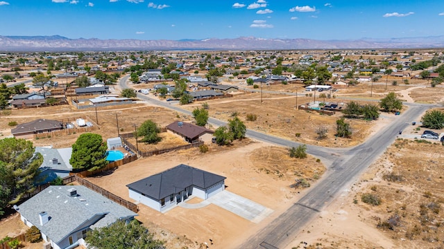 aerial view with a mountain view