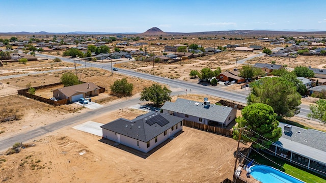 aerial view with a mountain view