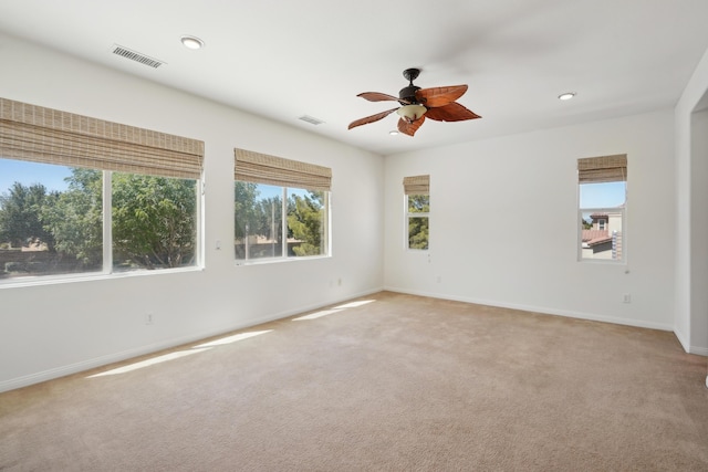 3024 Albret St, Lancaster, CA 93536 - spare room with ceiling fan, baseboards, light colored carpet, and recessed lighting