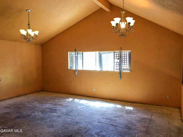1132 Morven St, Lancaster, CA 93535 - unfurnished room with a chandelier