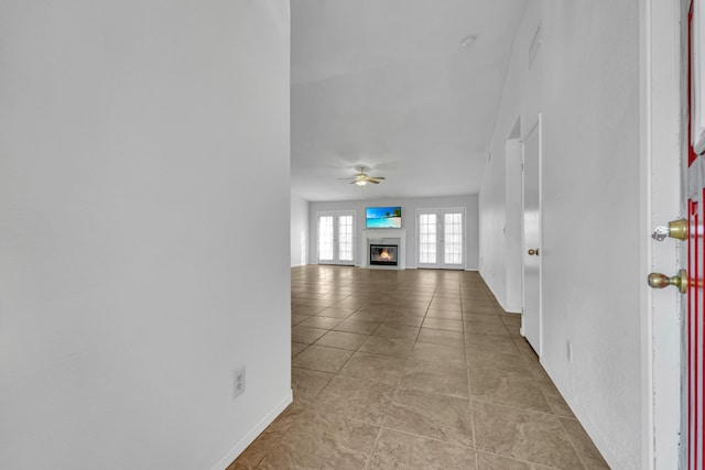 interior space featuring light tile patterned flooring