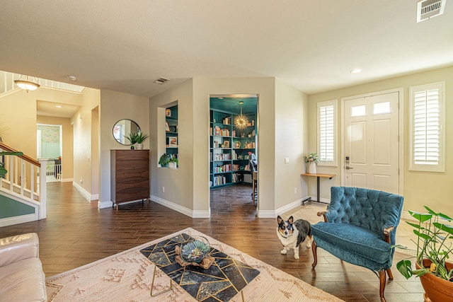 4104 Rainer Pl, Quartz Hill, CA 93536 - entryway featuring wood finished floors, baseboards, recessed lighting, and stairway