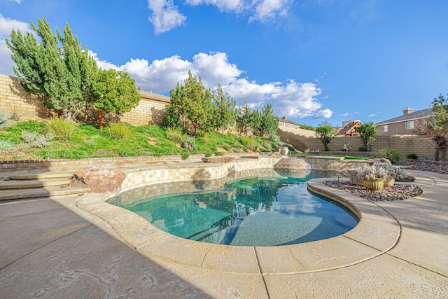 4104 Rainer Pl, Quartz Hill, CA 93536 - view of swimming pool with a fenced backyard and a patio