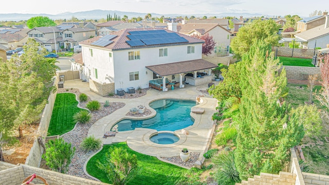 4104 Rainer Pl, Quartz Hill, CA 93536 - aerial perspective of suburban area with a pool
