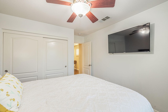 4104 Rainer Pl, Quartz Hill, CA 93536 - bedroom with a closet and ceiling fan