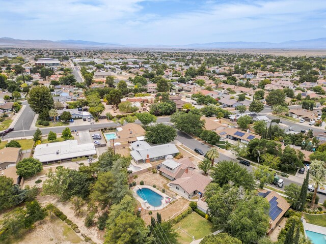 43818 Halcom Ave, Lancaster, CA 93536 - aerial view of residential area featuring a pool and a mountainous background