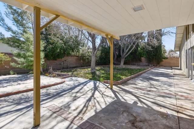 view of patio with a fenced backyard