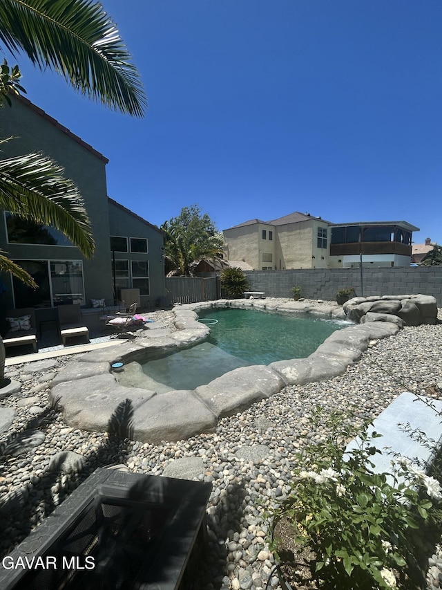 38836 Calistoga St, Palmdale, CA 93551 - view of swimming pool featuring a fenced backyard and a patio area