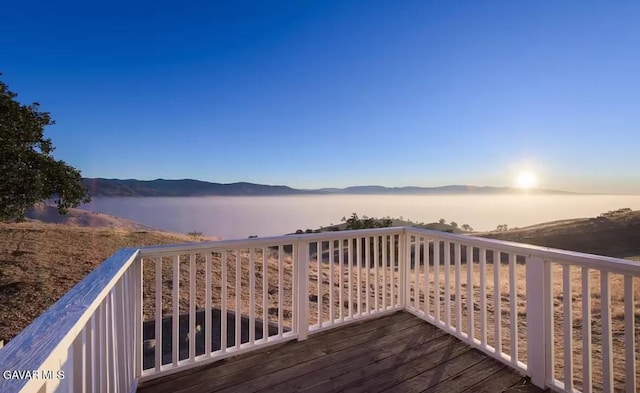 30508 Buckskin Dr, Tehachapi, CA 93561 - wooden terrace with a water and mountain view