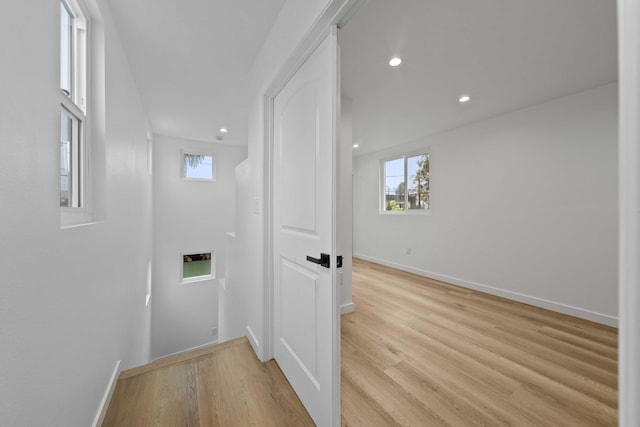 11946 Aneta St, Culver City, CA 90230 - hallway with recessed lighting, plenty of natural light, and light wood-type flooring