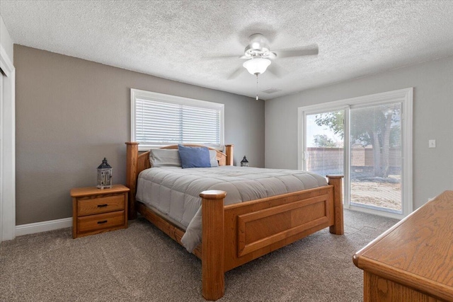 44850 E 43rd St, Lancaster, CA 93535 - bedroom with light colored carpet, access to exterior, and a ceiling fan