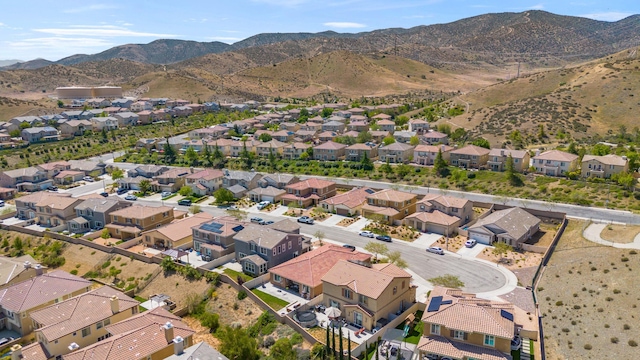 aerial view with a residential view and a mountain view