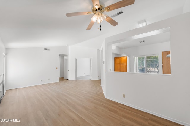 44242 Brandon Thomas Way, Lancaster, CA 93536 - unfurnished living room featuring a ceiling fan and light wood-type flooring