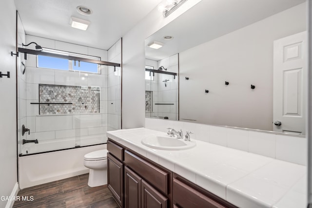 42638 Meridian Way, Lancaster, CA 93536 - bathroom featuring vanity, combined bath / shower with glass door, and wood finished floors
