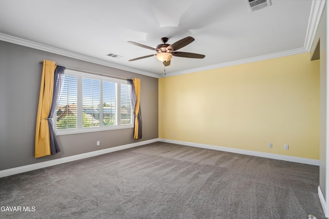 42638 Meridian Way, Lancaster, CA 93536 - carpeted empty room featuring crown molding and ceiling fan