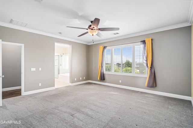 42638 Meridian Way, Lancaster, CA 93536 - carpeted empty room featuring ornamental molding and ceiling fan