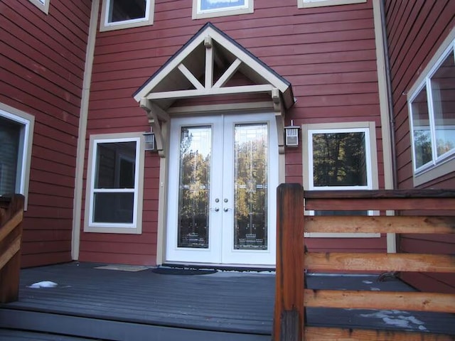 2100 Symonds Dr, Frazier Park, CA 93222 - entrance to property with a wooden deck and french doors