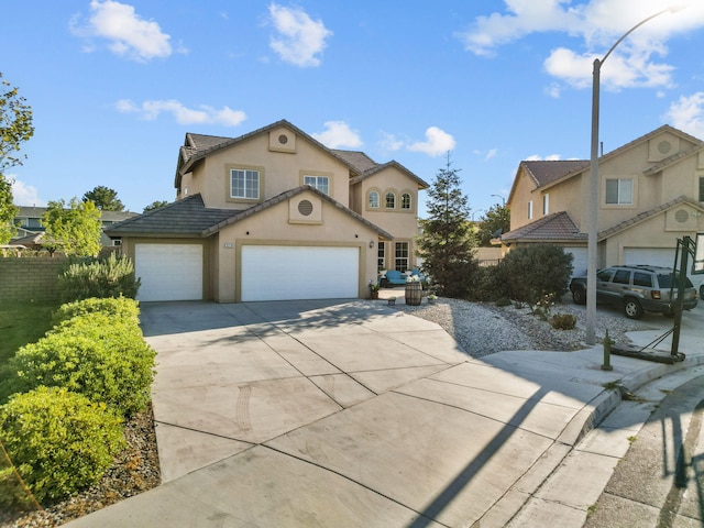 view of front property with a garage