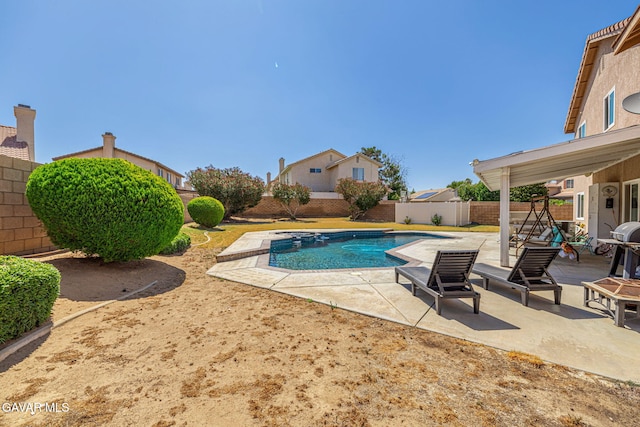 1776 Blackberry Ct, Palmdale, CA 93551 - view of swimming pool featuring a patio and a fenced backyard