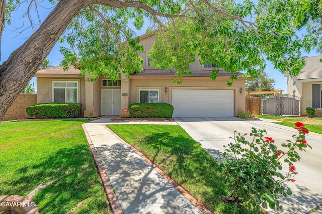 1776 Blackberry Ct, Palmdale, CA 93551 - view of front facade featuring a gate, concrete driveway, stucco siding, and an attached garage