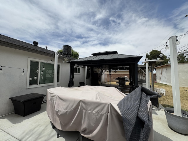 43744 Beech Ave, Lancaster, CA 93534 - view of patio featuring a gazebo and central AC unit