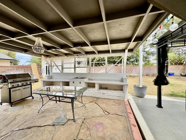 43744 Beech Ave, Lancaster, CA 93534 - fenced backyard with a patio and a grill