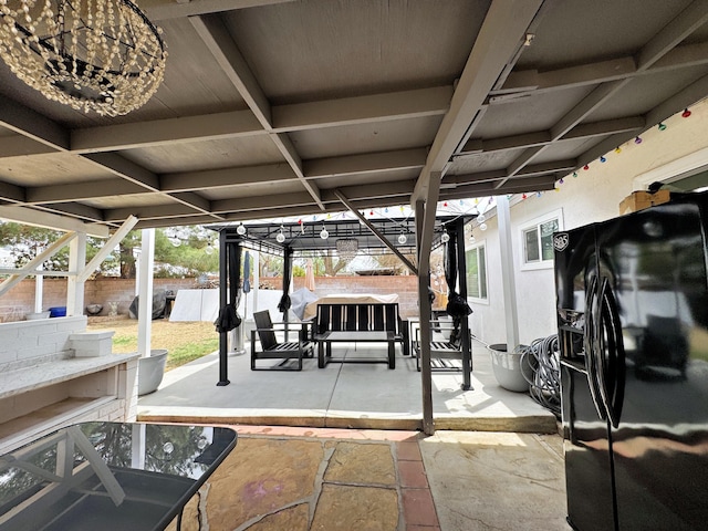 43744 Beech Ave, Lancaster, CA 93534 - fenced backyard featuring a patio and a pergola