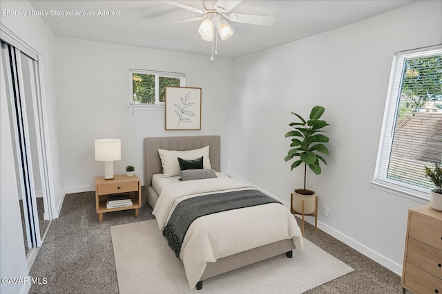 1109 W W Ave Unit J8, Lancaster, CA 93534 - bedroom featuring carpet floors and a ceiling fan