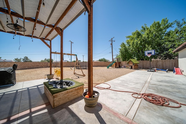 view of patio / terrace with a playground