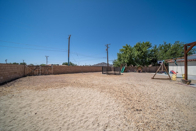 view of yard featuring a playground